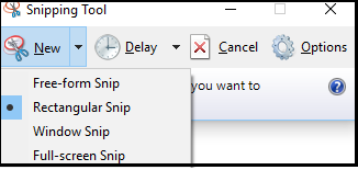 snipping tool full screen snip shortcut