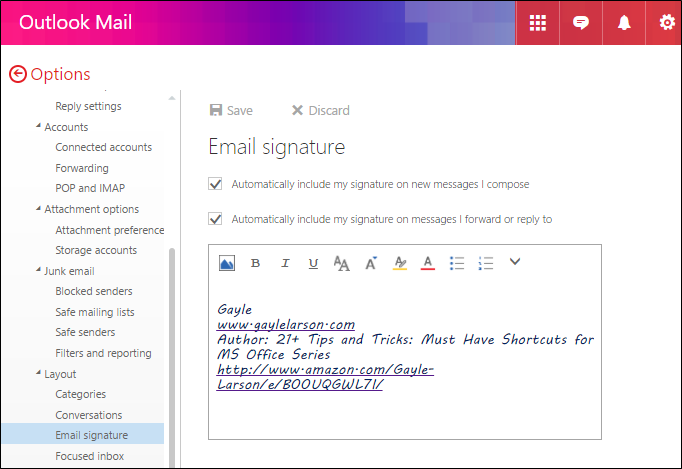 how to create your signature in outlook for email replies