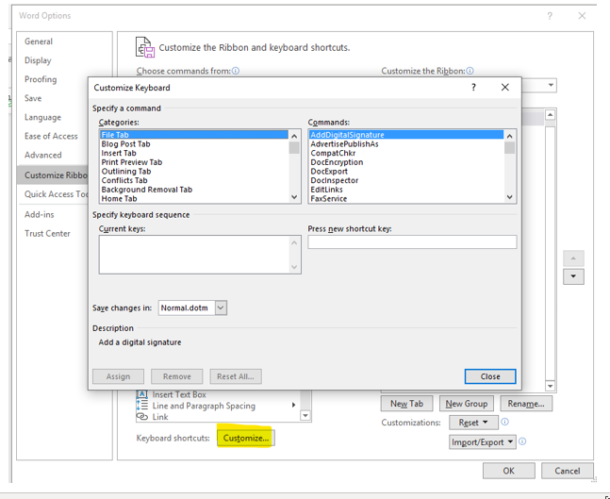 print key assignment